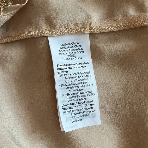 J.Crew Tie Neck Top In cream with Metallic gold Lace Blouse sz Small - Picture 10 of 11